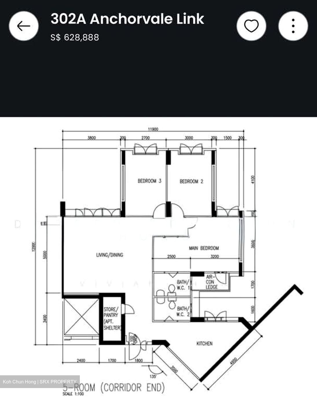 Blk 302A Anchorvale Court (Sengkang), HDB 5 Rooms #602806901